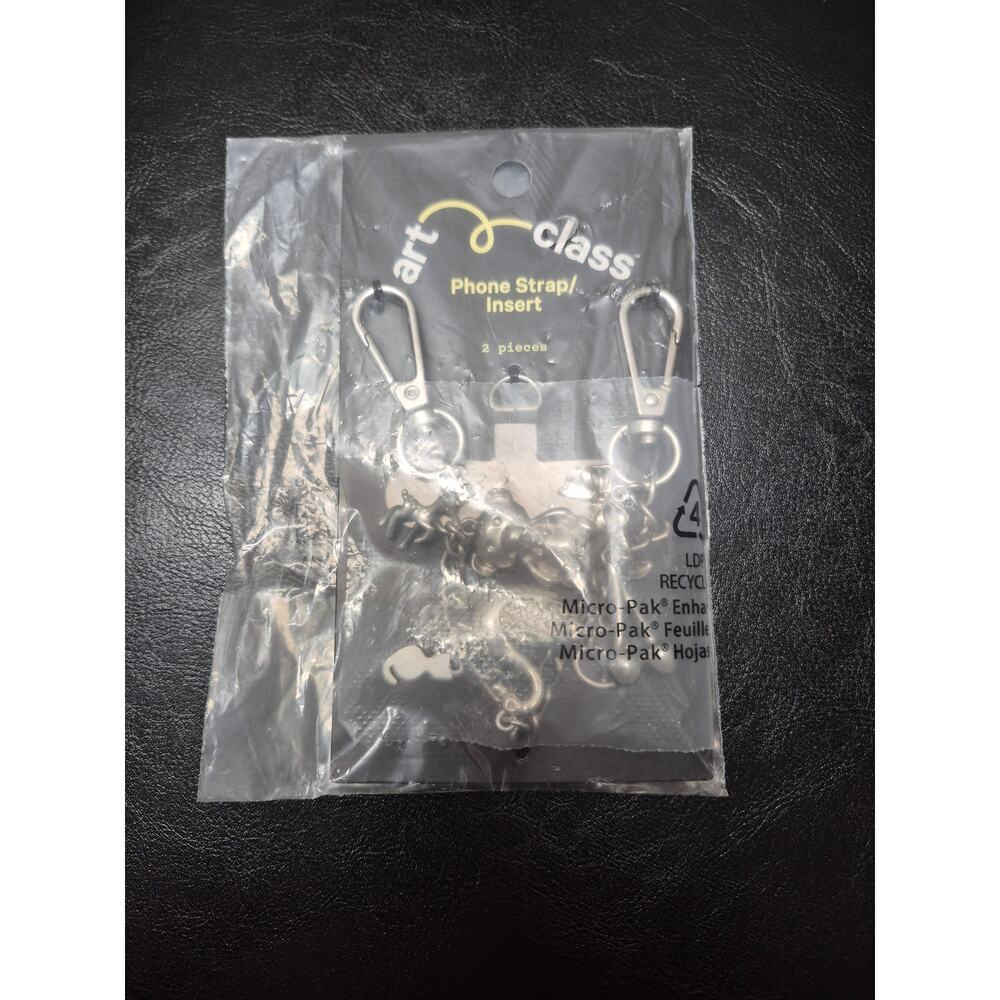 Target 2 Piece Silver Chain Phone Strap/Insert 8 Hanging Charms Cute b3